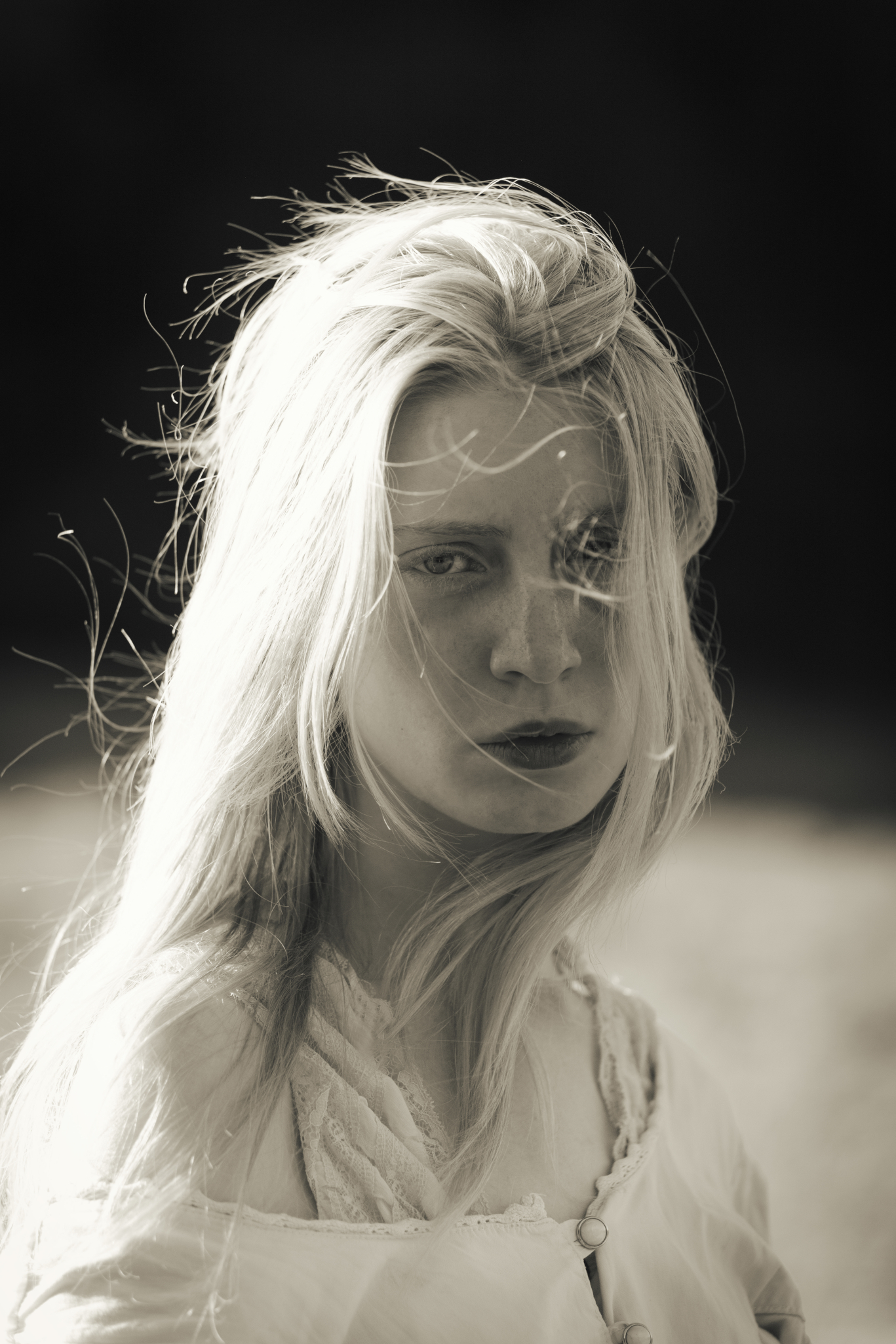 Dramatic lighting fine art portrait