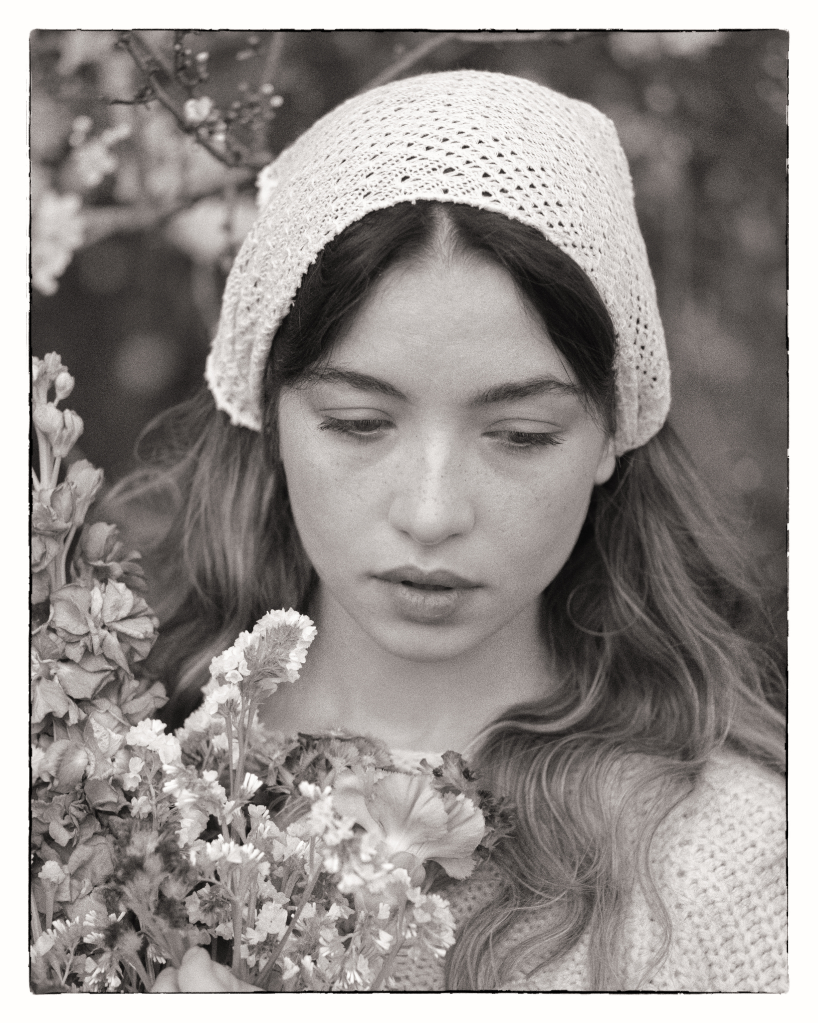 Young actress in profile